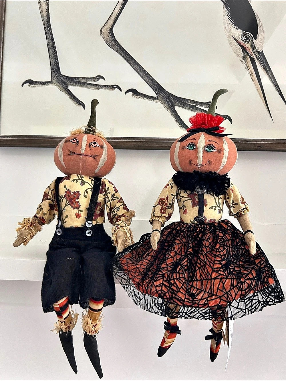Joe Spencer's Gathered Traditions Parnell Pumpkin Head girl& Boy Set
